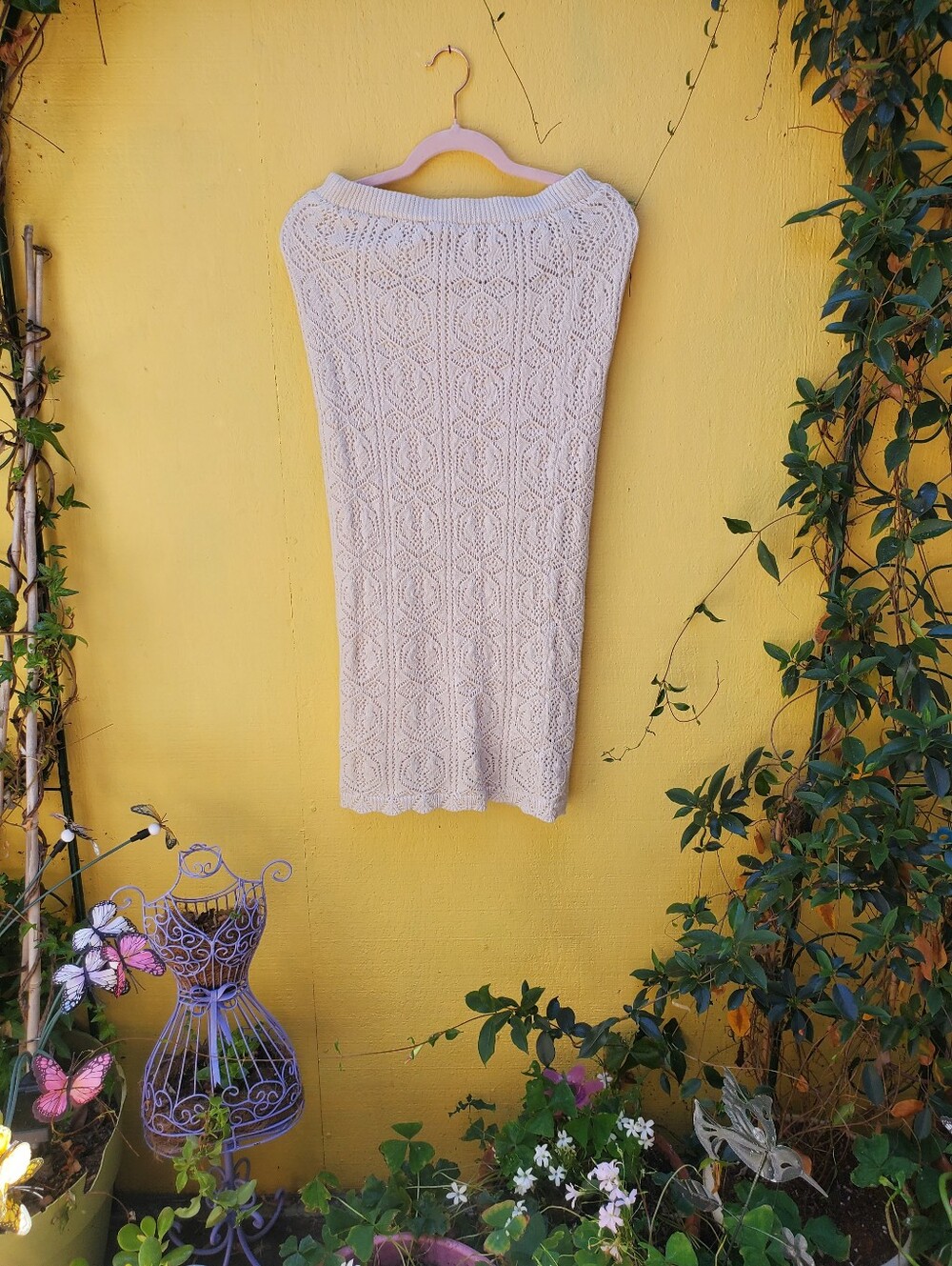 Cream Cable Knit Skirt